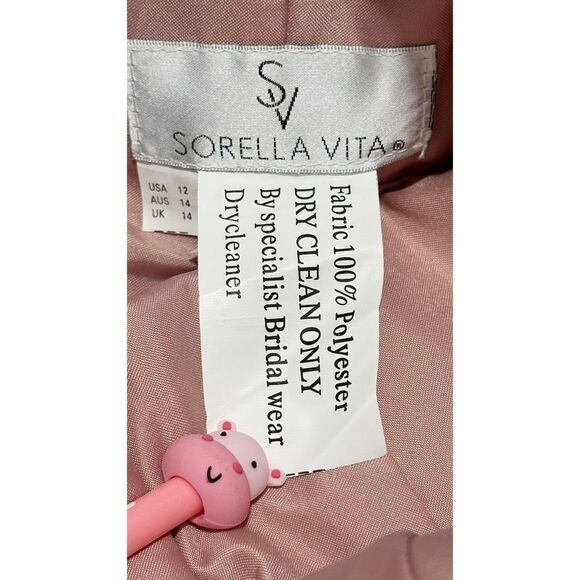 Sorella Vita Classic Lace-Up Back Chiffon Bridesmaid‎ Dress Gown Pink Size 12 - Picture 2 of 14